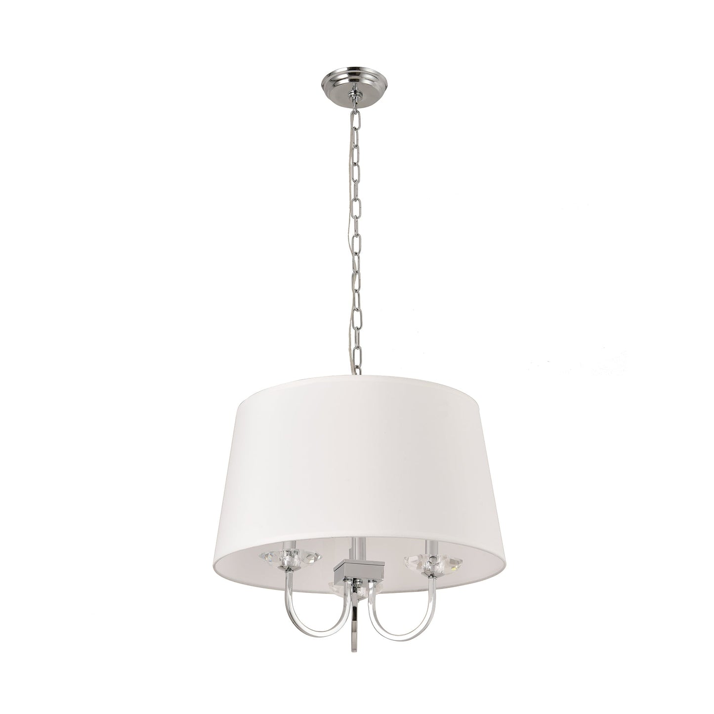 Pasargad Home Azure 20" Chrome Metal & Glass Chandelier