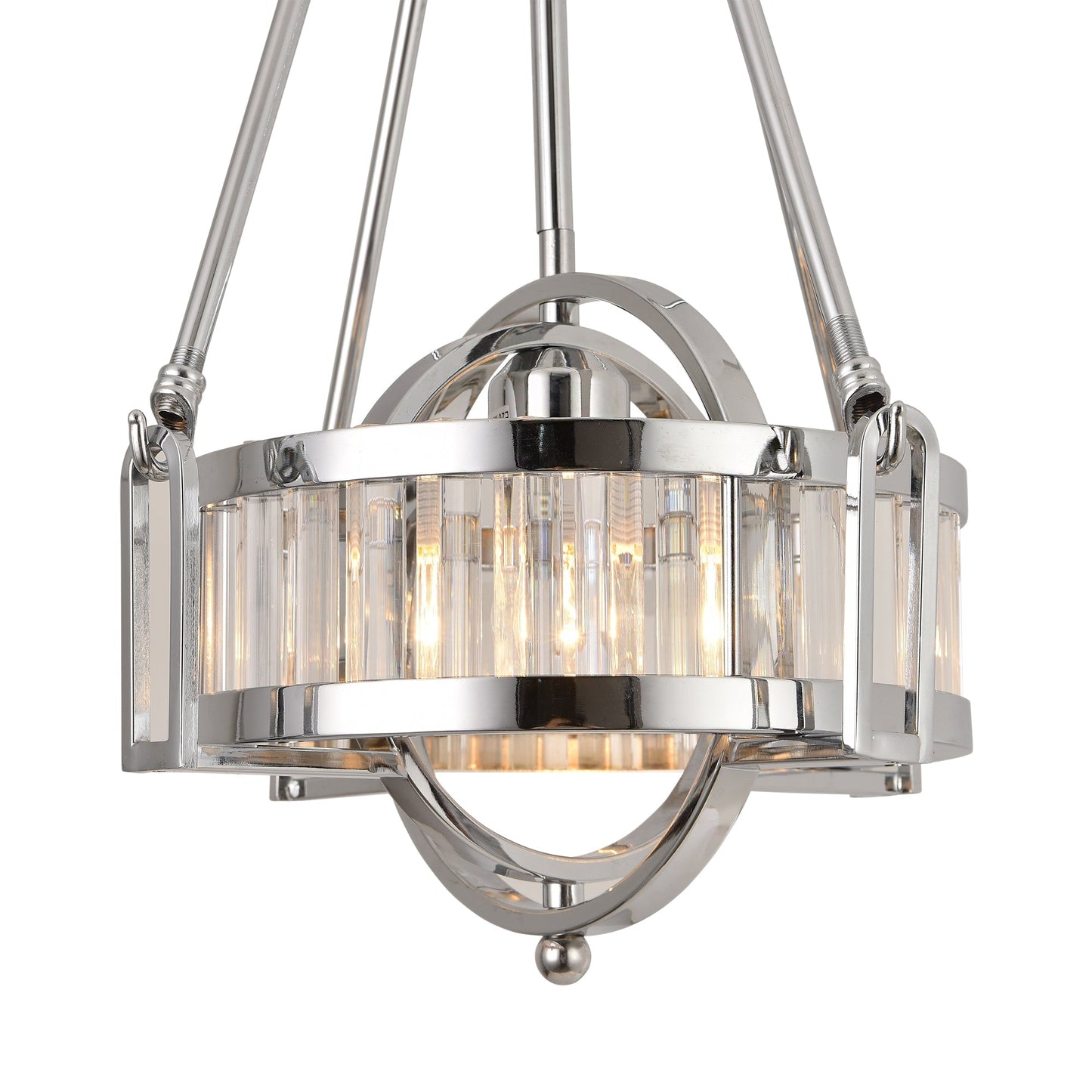 Pasargad Home Bistro 13" Chrome Metal & Glass Pendant Light