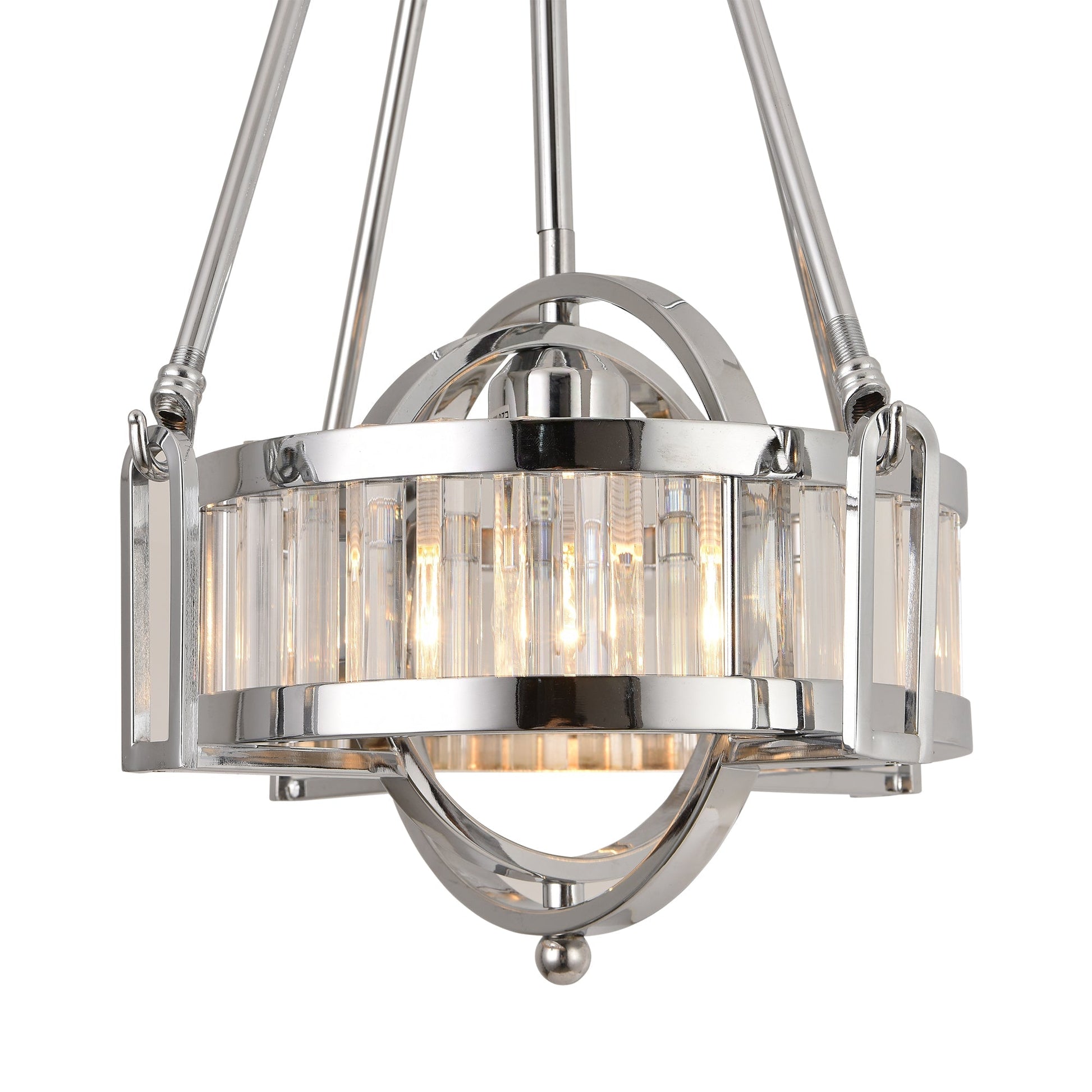 Pasargad Home Bistro 13" Chrome Metal & Glass Pendant Light