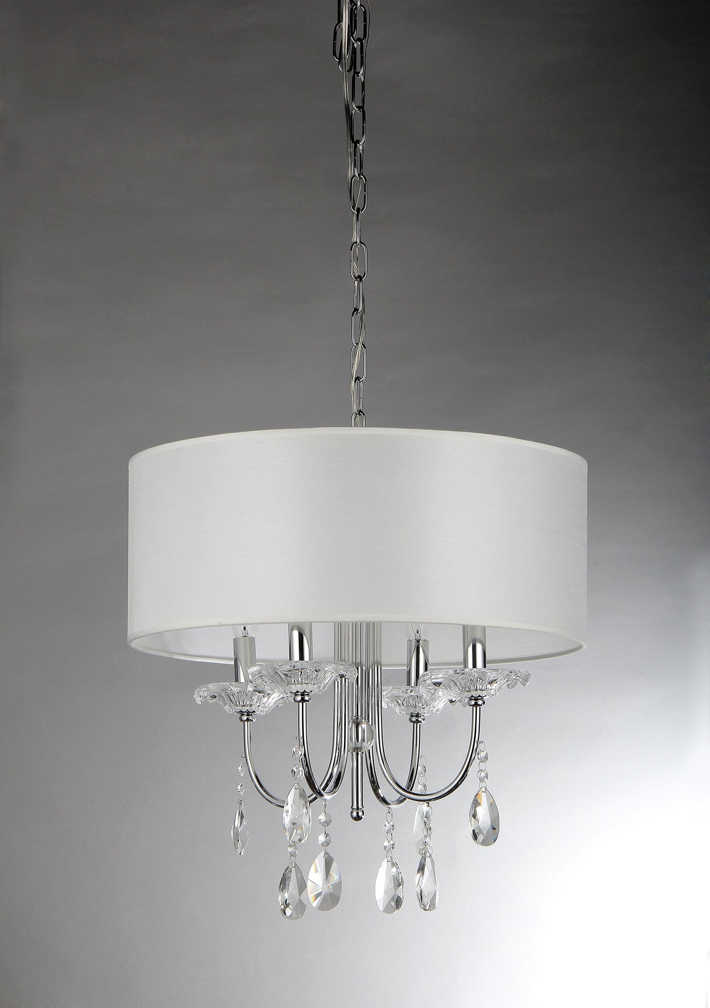 Pasargad Home Bizet 21" Chrome Metal & Cystal Chandelier