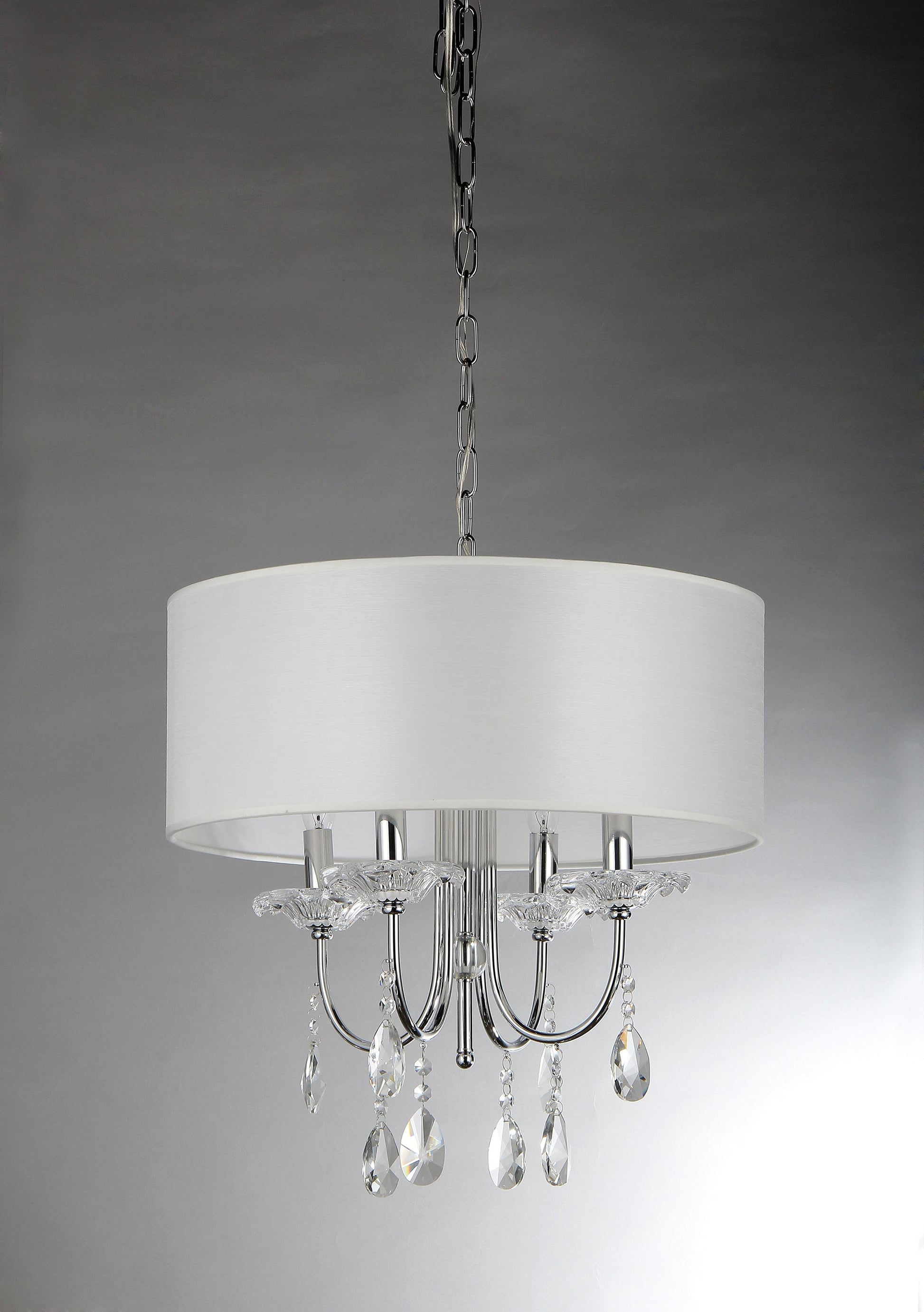 Pasargad Home Bizet 21" Chrome Metal & Cystal Chandelier
