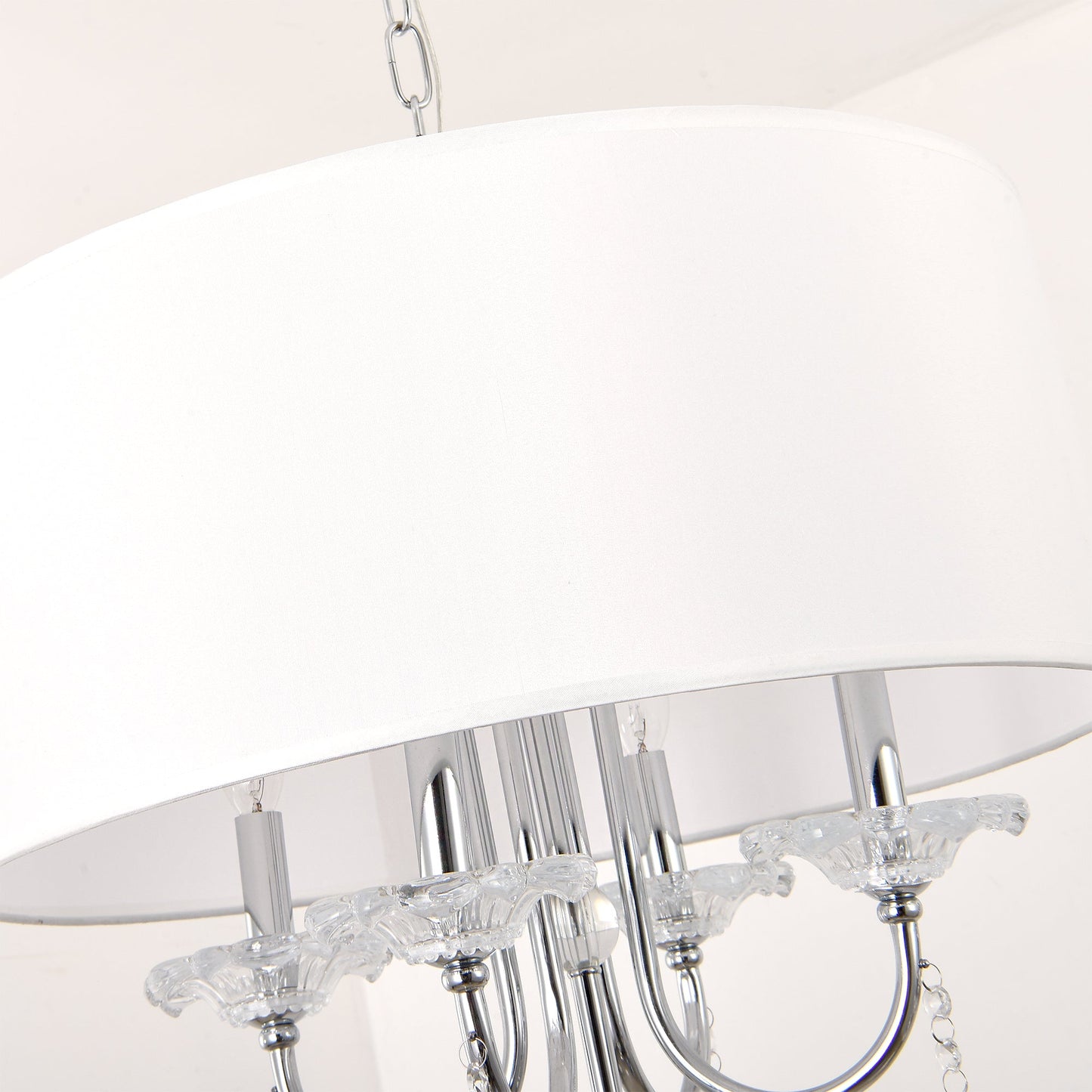 Pasargad Home Bizet 21" Chrome Metal & Cystal Chandelier