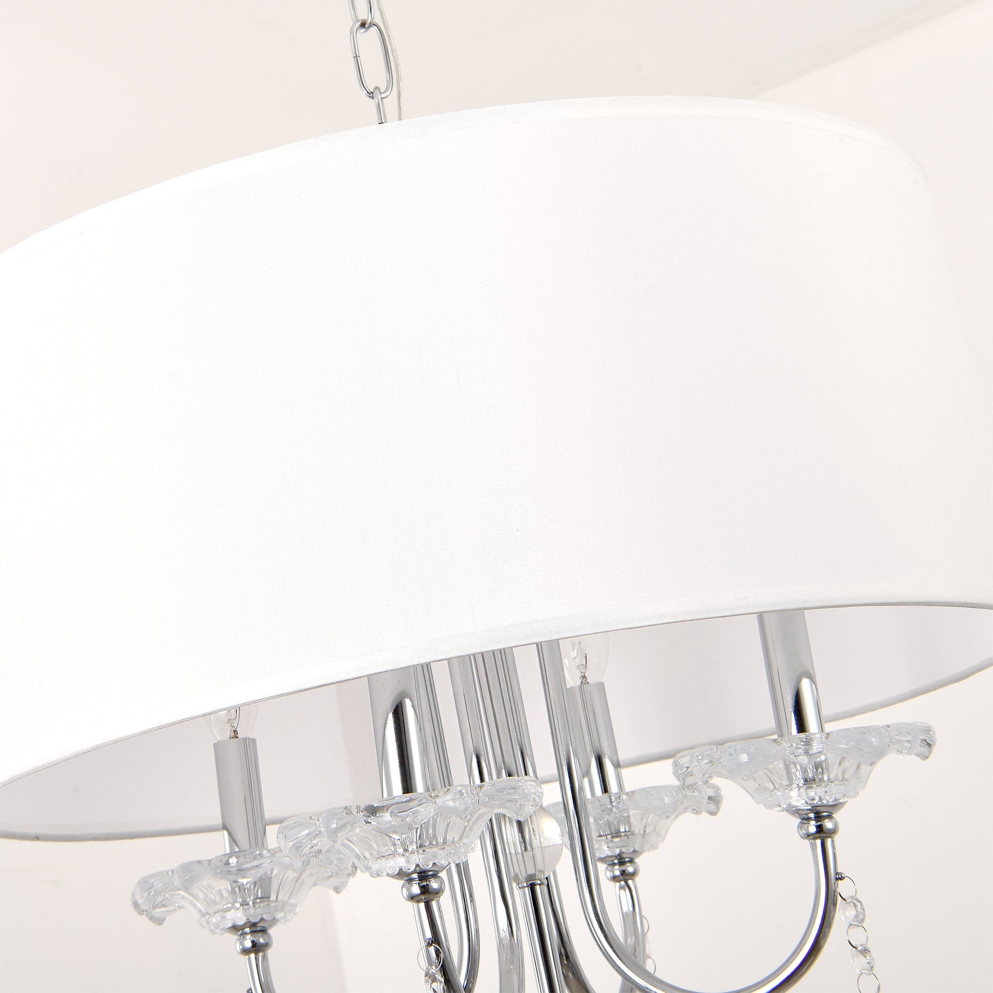 Pasargad Home Bizet 21" Chrome Metal & Cystal Chandelier