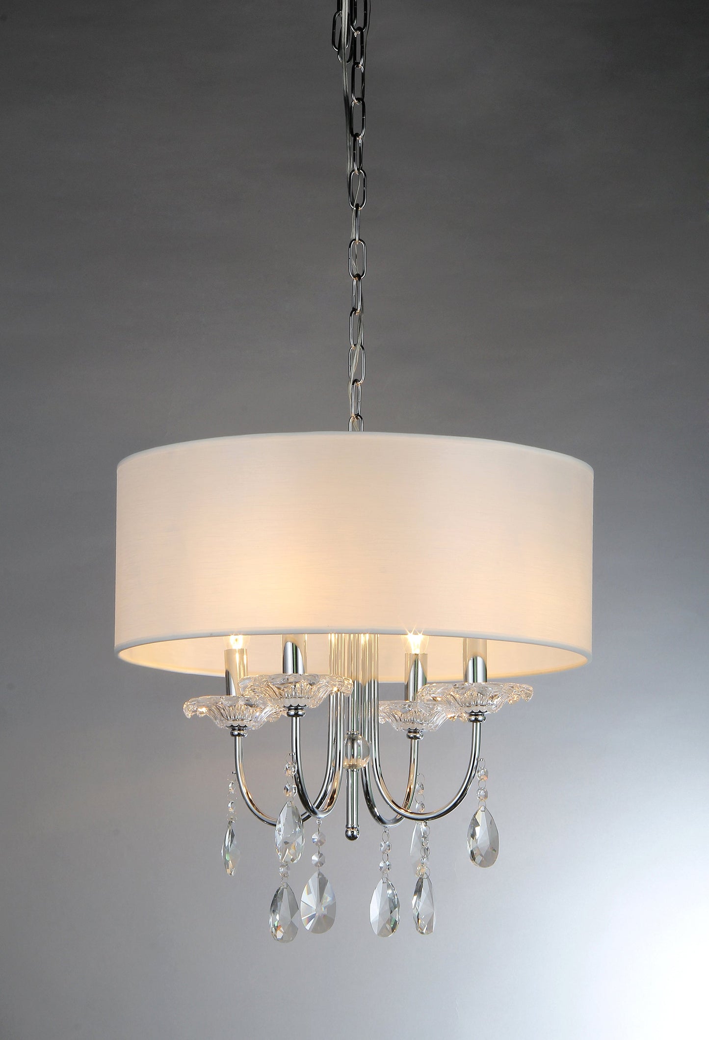 Pasargad Home Bizet 21" Chrome Metal & Cystal Chandelier