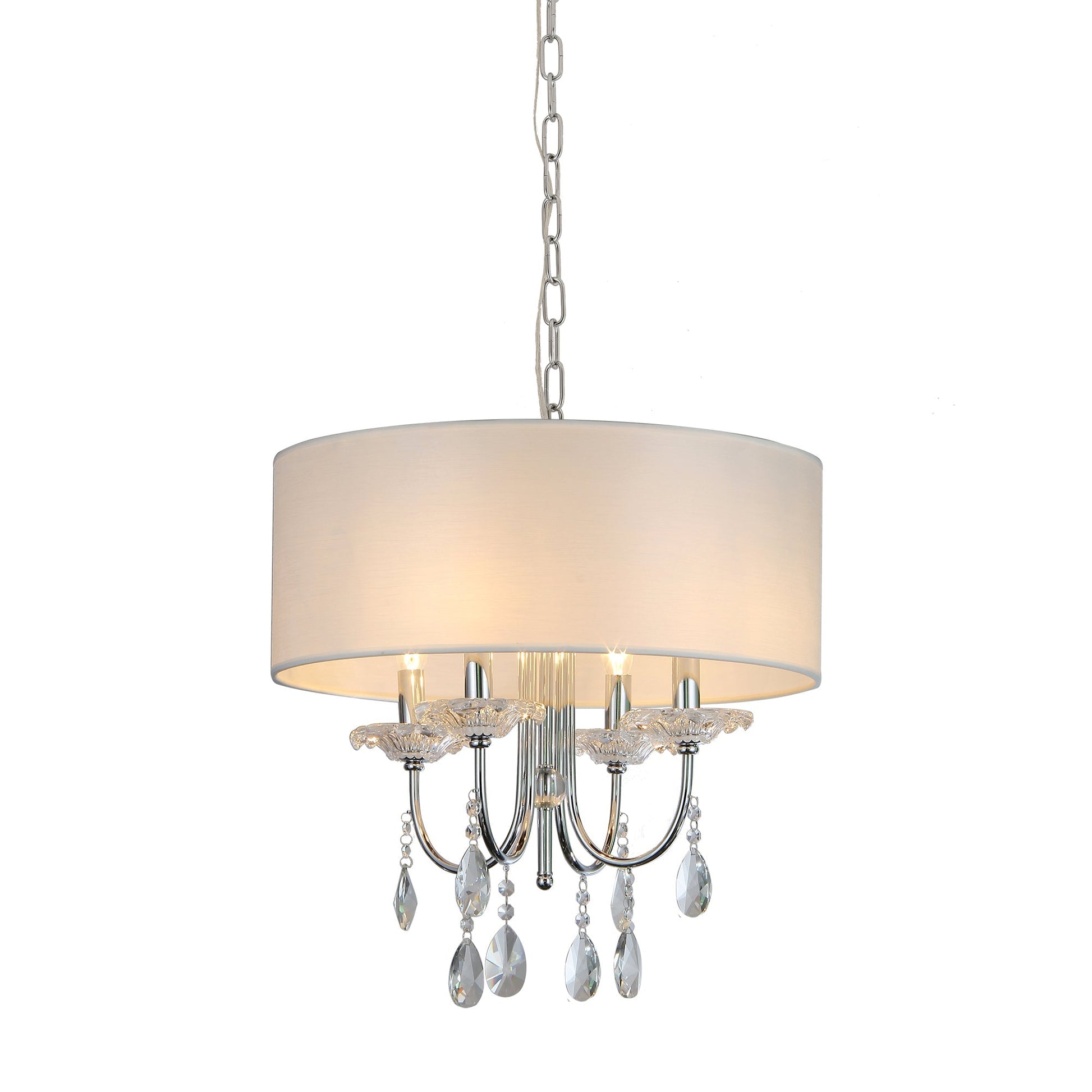 Pasargad Home Bizet 21" Chrome Metal & Cystal Chandelier