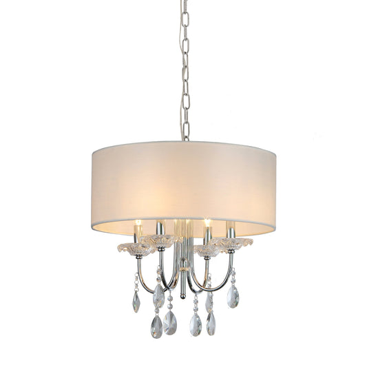 Pasargad Home Bizet 21" Chrome Metal & Cystal Chandelier