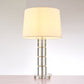 Pasargad Home Catalina 14" White Metal & Crystal Table Lamp