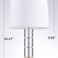 Pasargad Home Catalina 14" White Metal & Crystal Table Lamp