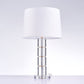 Pasargad Home Catalina 14" White Metal & Crystal Table Lamp