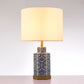 Pasargad Home Destro 14" White & Blue Ceramic Table Lamp