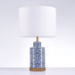 Pasargad Home Destro 14" White & Blue Ceramic Table Lamp