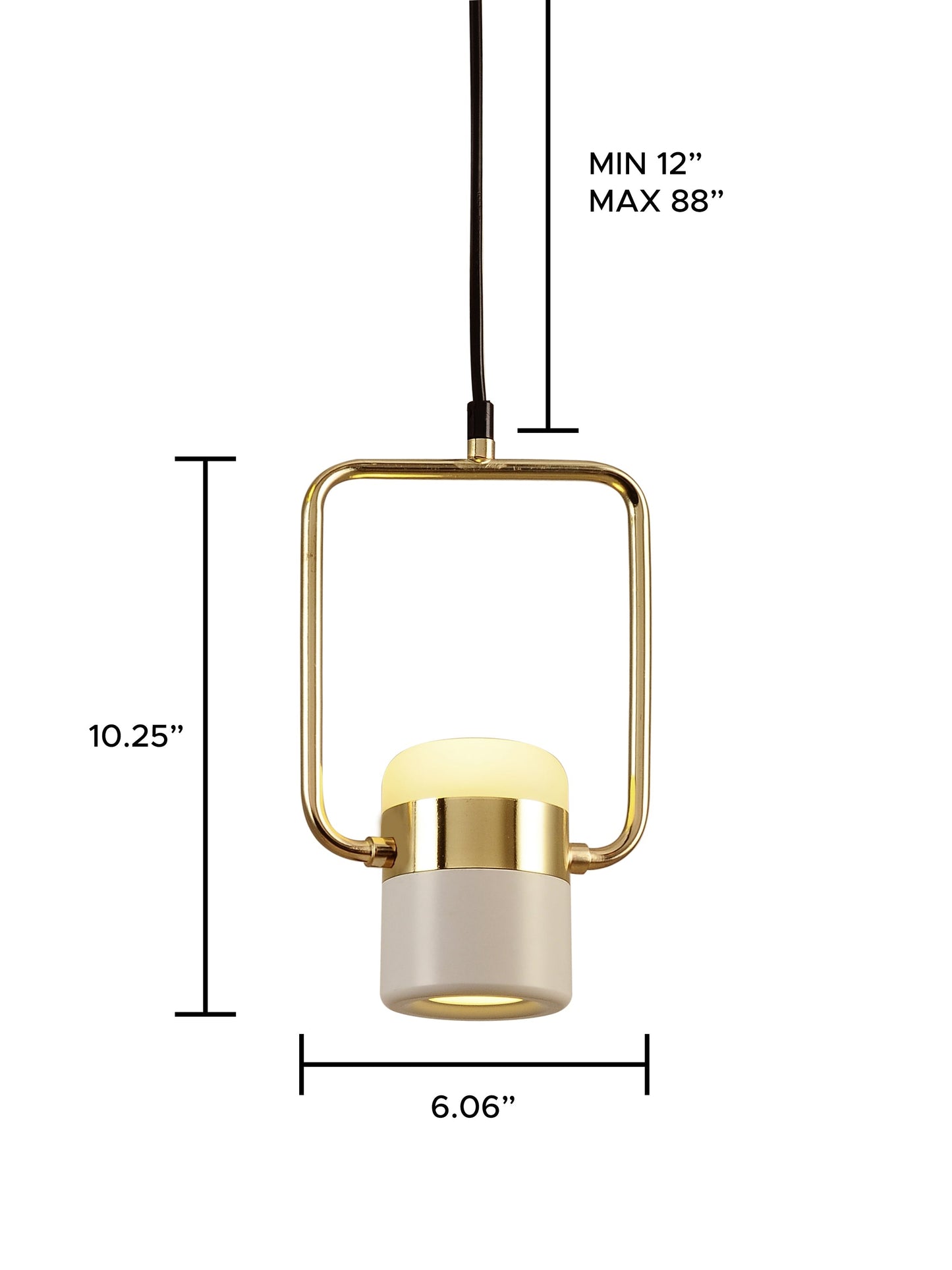 Pasargad Home Enzo 6" Black & Bronze Glass Pendent Light