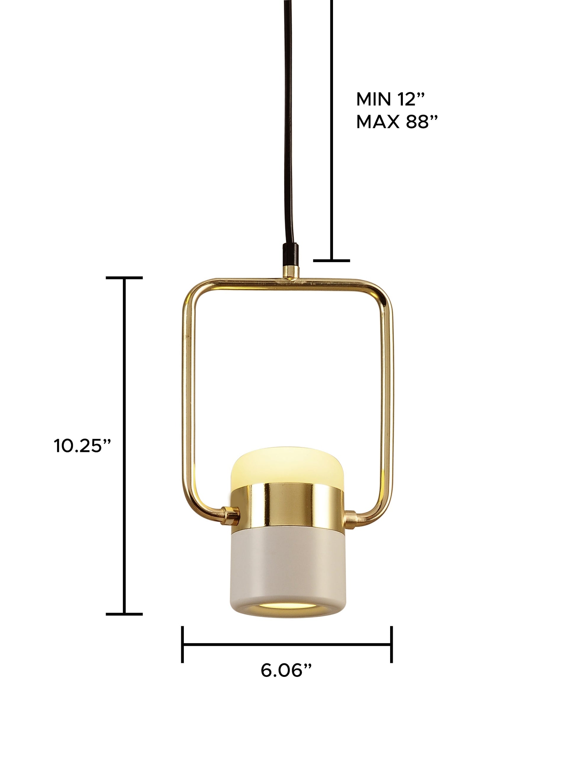 Pasargad Home Enzo 6" Black & Bronze Glass Pendent Light