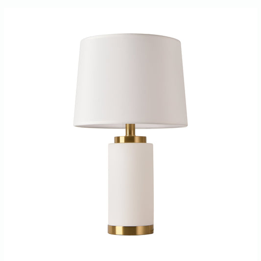 Pasargad Home Faloria 14" x 22" White Metal & Glass Table Lamp