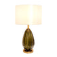 Pasargad Home Felicia 15" White & Green Glass Modern Table Lamp