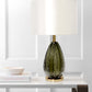Pasargad Home Felicia 15" White & Green Glass Modern Table Lamp