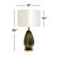 Pasargad Home Felicia 15" White & Green Glass Modern Table Lamp