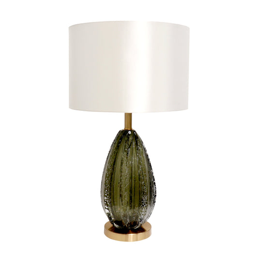 Pasargad Home Felicia 15" White & Green Glass Modern Table Lamp
