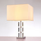 Pasargad Home Fredo 14" White Metal & Crystal Table Lamp