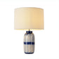 Pasargad Home Garcia 15" White & Blue Ceramic Table Lamp