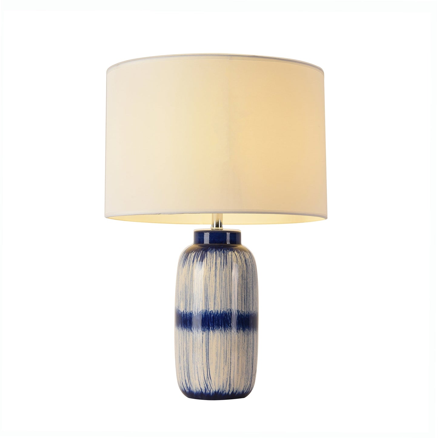 Pasargad Home Garcia 15" White & Blue Ceramic Table Lamp