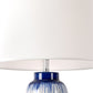 Pasargad Home Garcia 15" White & Blue Ceramic Table Lamp