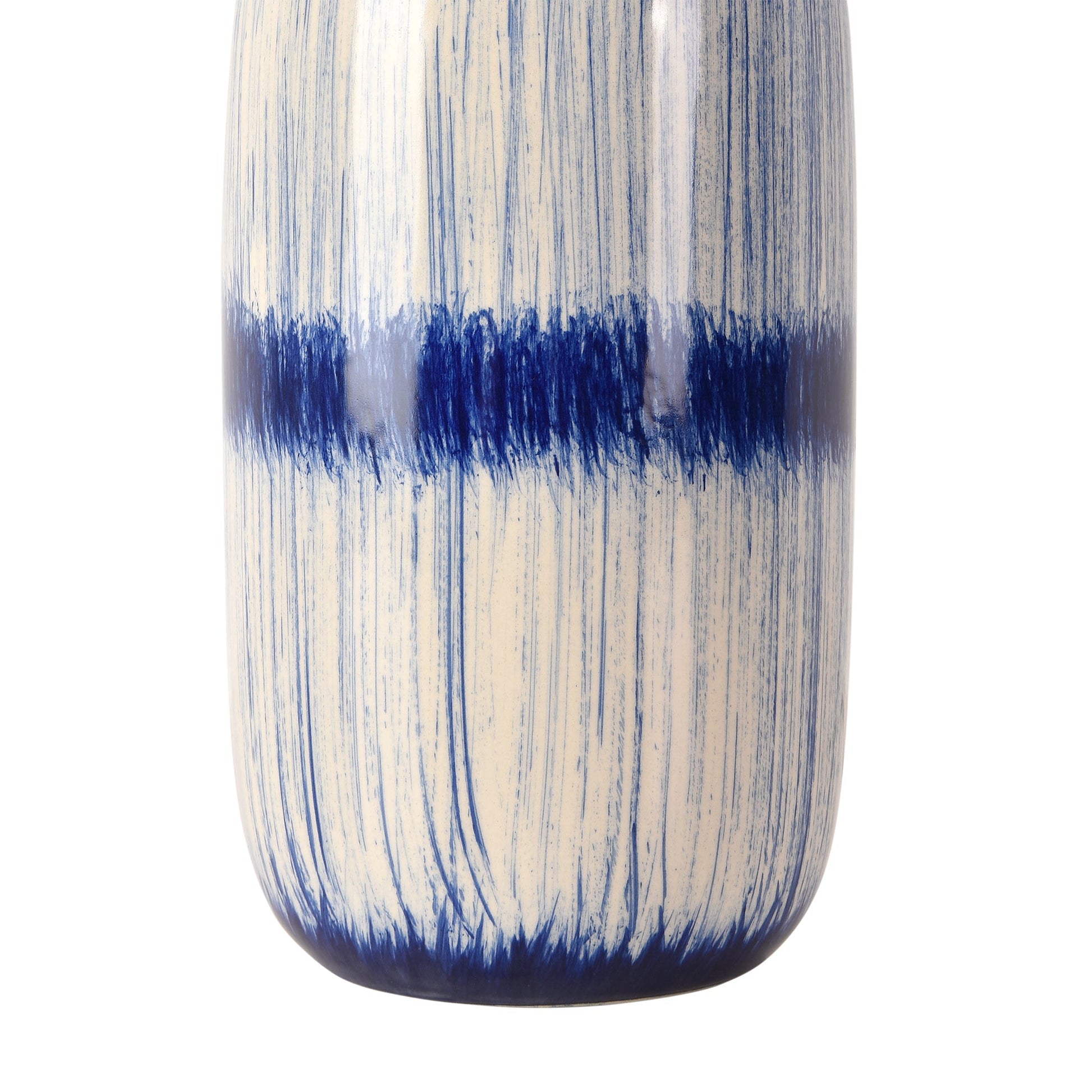 Pasargad Home Garcia 15" White & Blue Ceramic Table Lamp