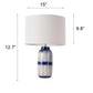 Pasargad Home Garcia 15" White & Blue Ceramic Table Lamp