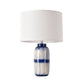 Pasargad Home Garcia 15" White & Blue Ceramic Table Lamp