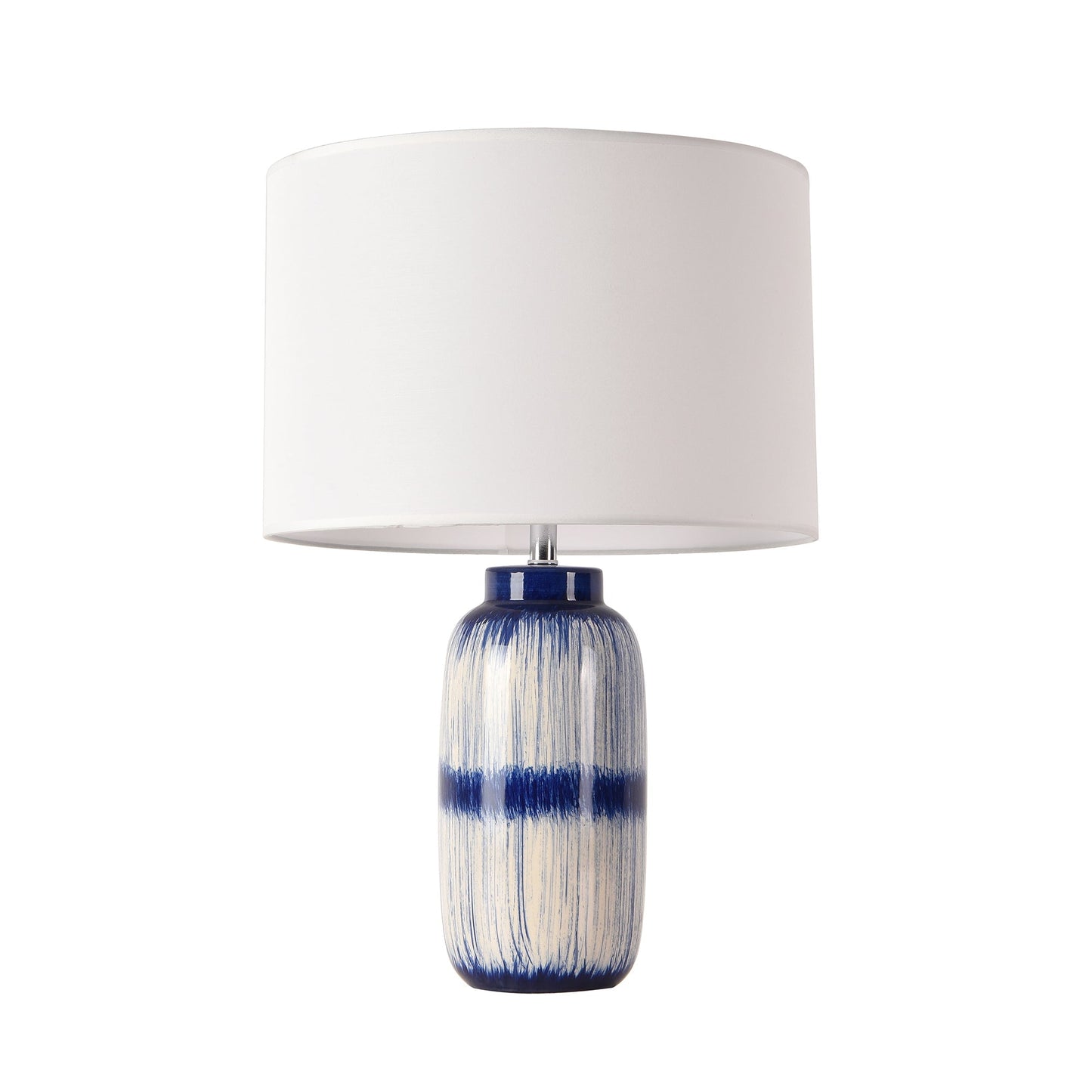Pasargad Home Garcia 15" White & Blue Ceramic Table Lamp