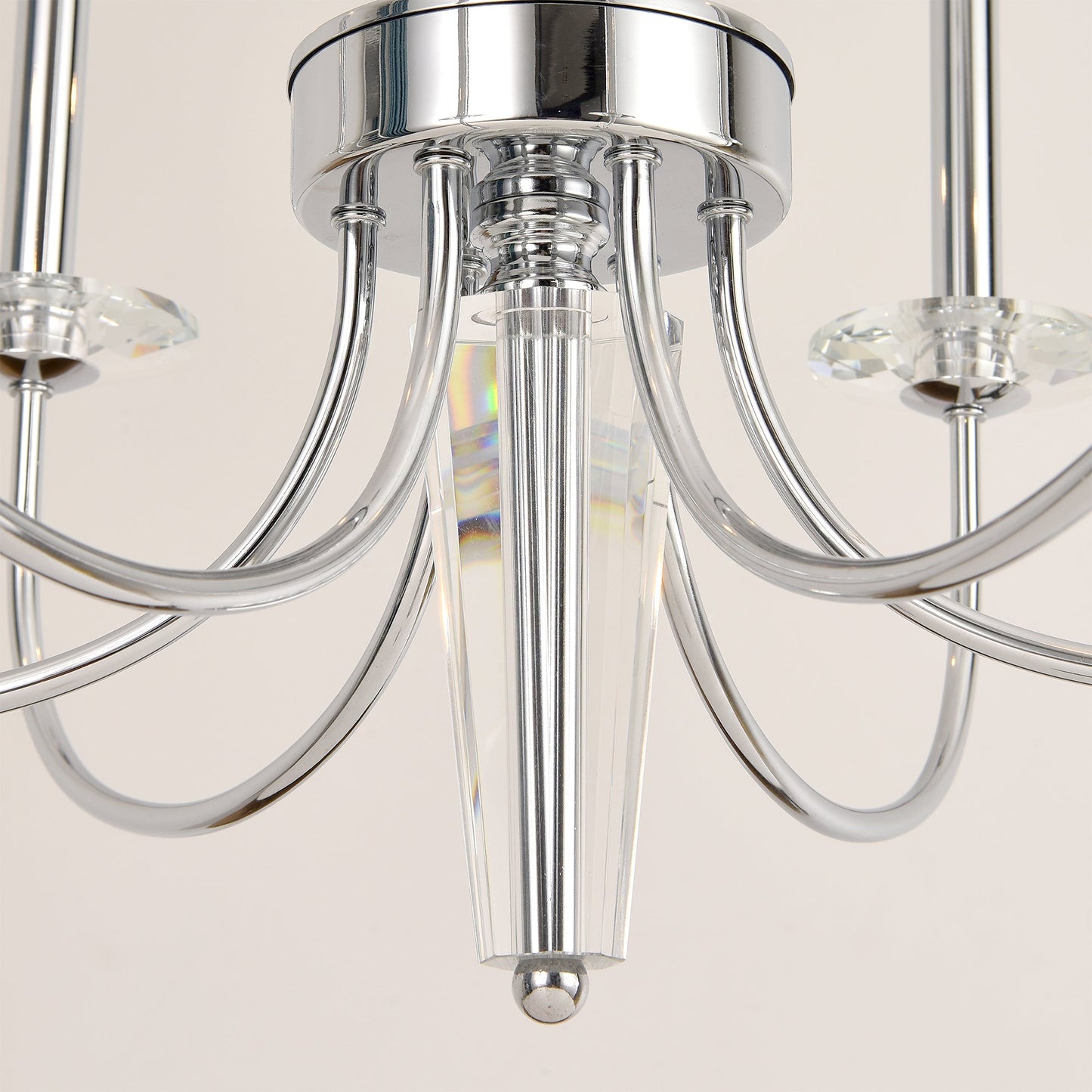 Pasargad Home Hestia 26" Chrome Metal & Cystal Chandelier