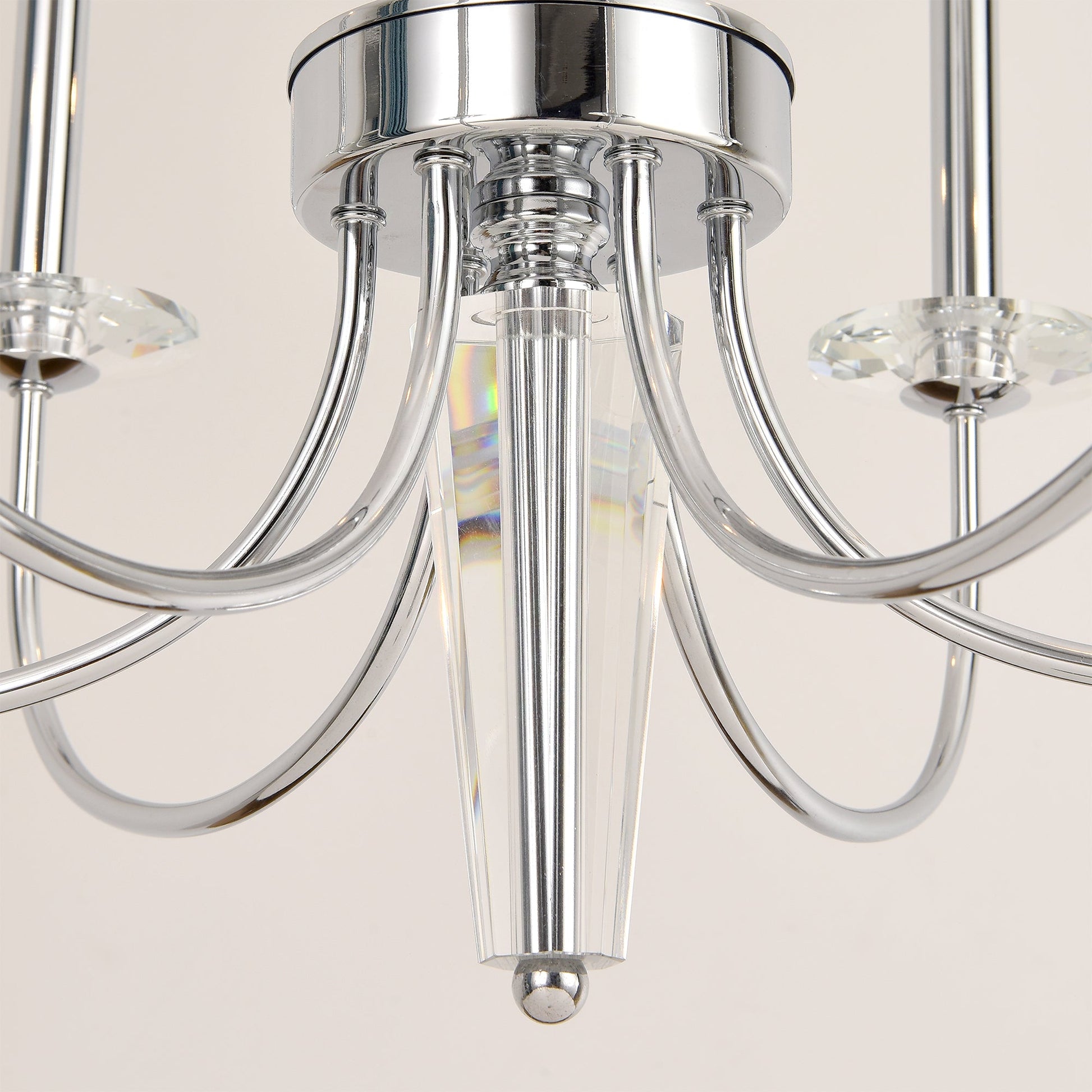 Pasargad Home Hestia 26" Chrome Metal & Cystal Chandelier
