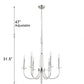 Pasargad Home Hestia 26" Chrome Metal & Cystal Chandelier