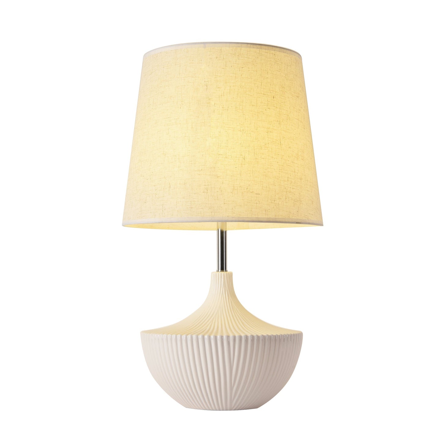 Pasargad Home Jade 15" White Metal & Ceramic Table Lamp