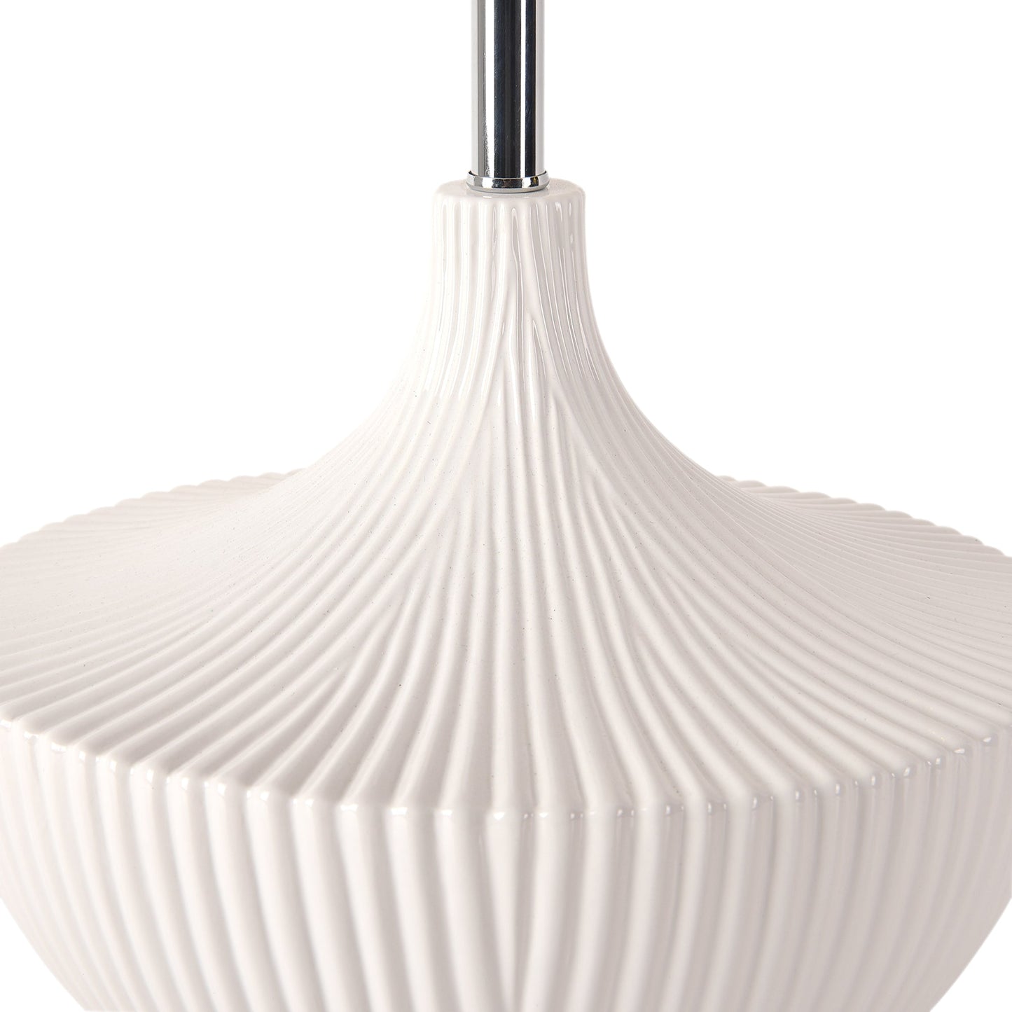 Pasargad Home Jade 15" White Metal & Ceramic Table Lamp