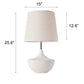 Pasargad Home Jade 15" White Metal & Ceramic Table Lamp