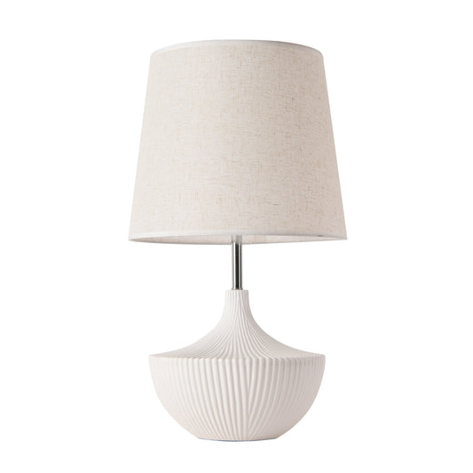 Pasargad Home Jade 15" White Metal & Ceramic Table Lamp
