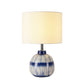 Pasargad Home Joshua 14" White & Blue Ceramic Table Lamp