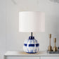 Pasargad Home Joshua 14" White & Blue Ceramic Table Lamp
