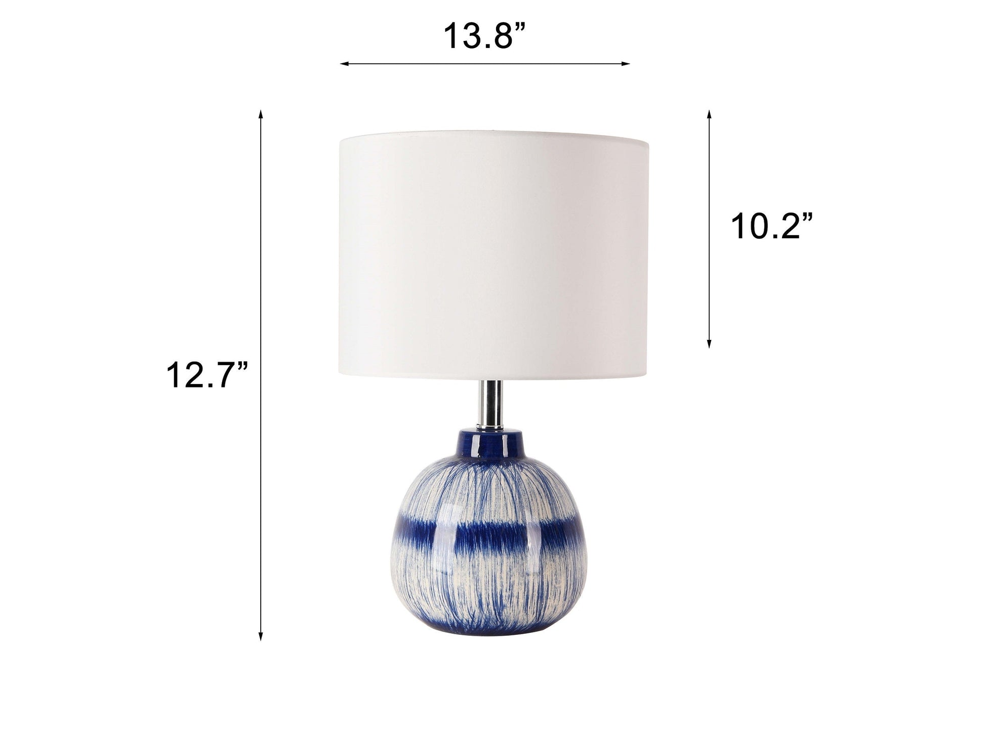Pasargad Home Joshua 14" White & Blue Ceramic Table Lamp