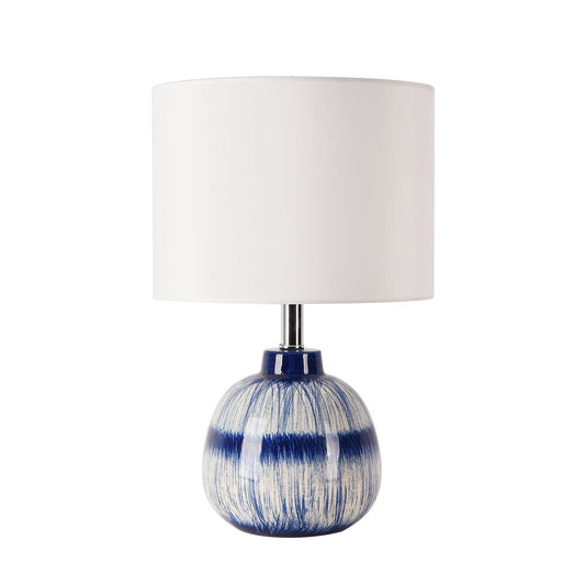 Pasargad Home Joshua 14" White & Blue Ceramic Table Lamp