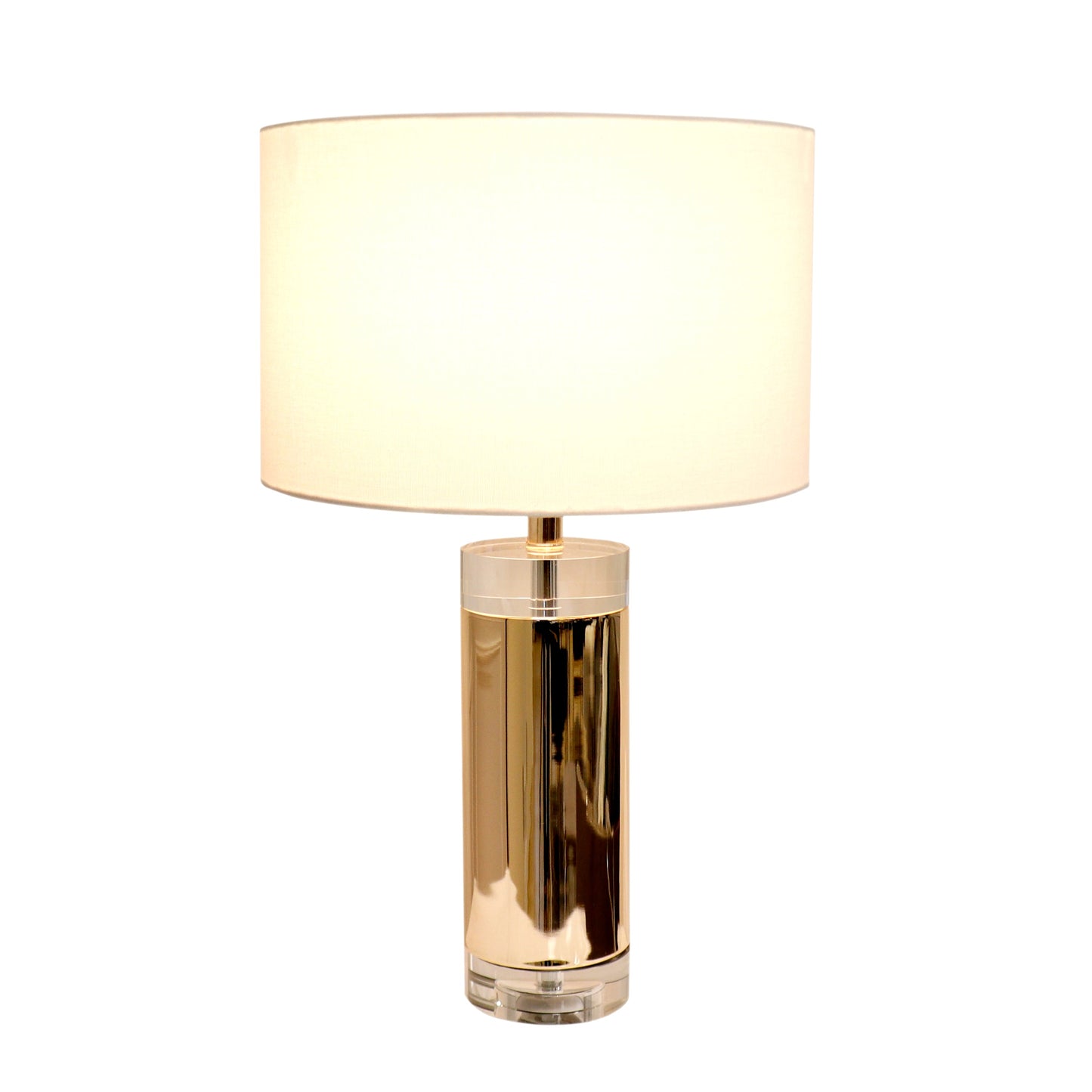Pasargad Home Jupiter 15" Gold Glass Base & Steel Body Table Lamp
