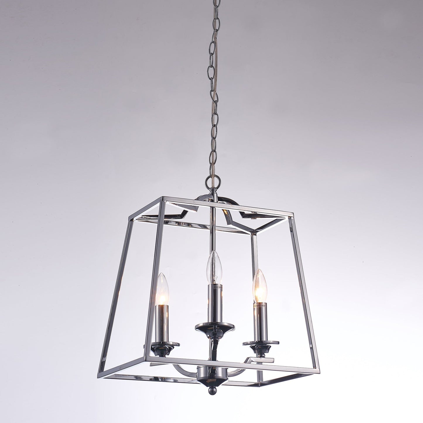 Pasargad Home Lionnel 15" Chrome Metal & Glass Chandelier