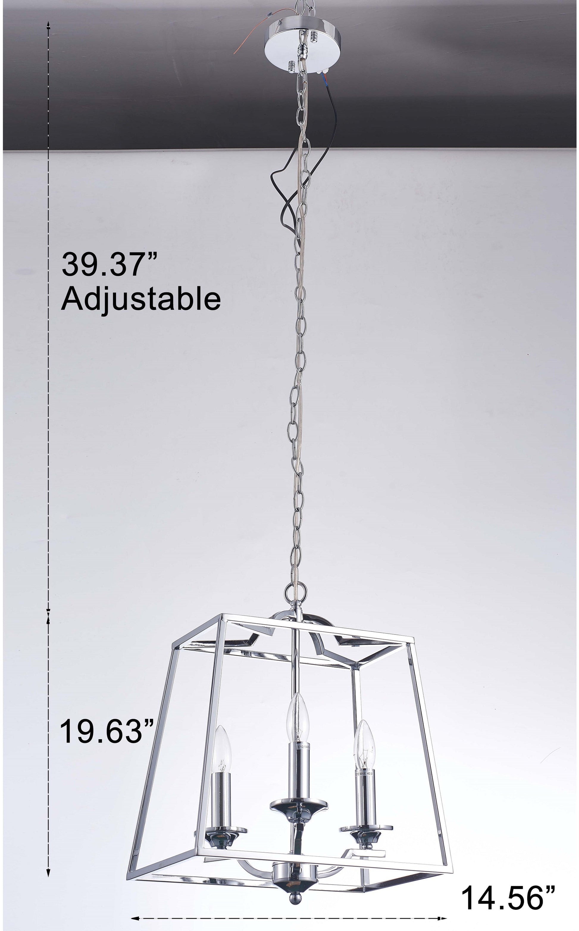 Pasargad Home Lionnel 15" Chrome Metal & Glass Chandelier