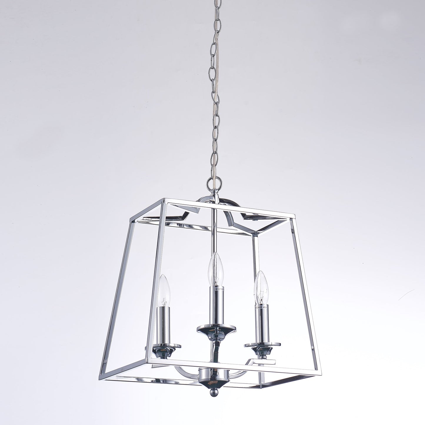 Pasargad Home Lionnel 15" Chrome Metal & Glass Chandelier