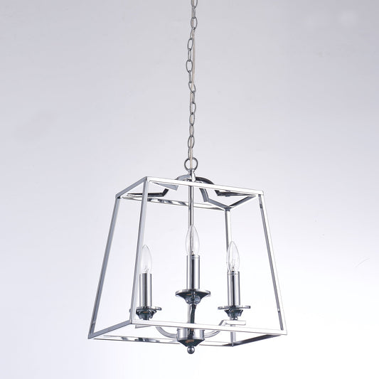 Pasargad Home Lionnel 15" Chrome Metal & Glass Chandelier