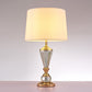 Pasargad Home Luxus 14" White Metal & Crystal Table Lamp