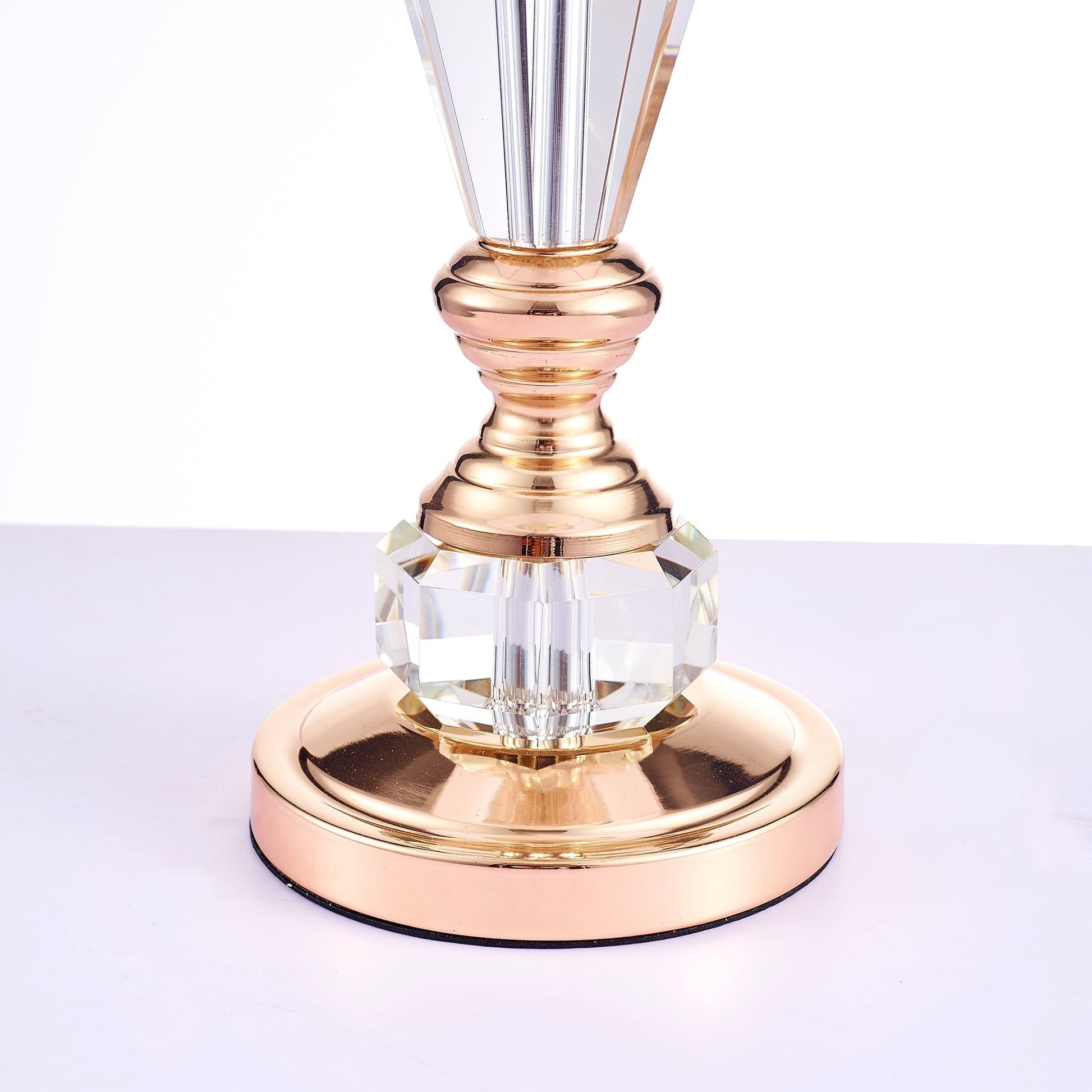 Pasargad Home Luxus 14" White Metal & Crystal Table Lamp
