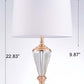 Pasargad Home Luxus 14" White Metal & Crystal Table Lamp