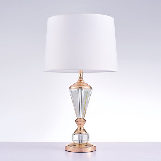 Pasargad Home Luxus 14" White Metal & Crystal Table Lamp